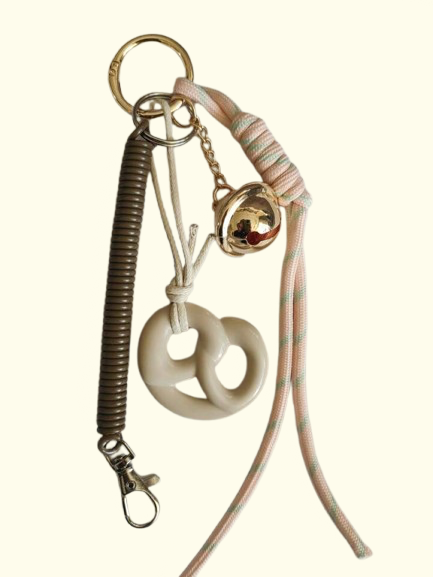 Modern Key Charm with Rope Accent