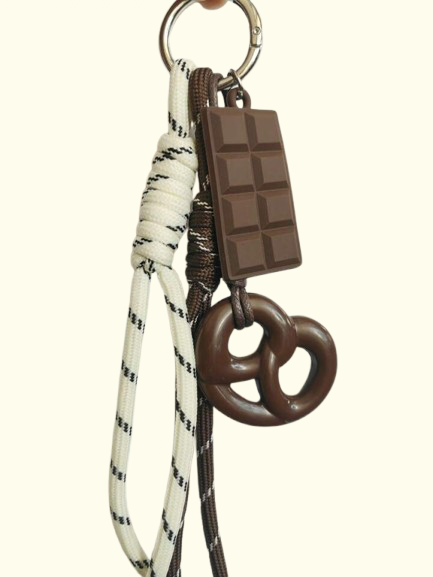 Modern Key Charm with Rope Accent