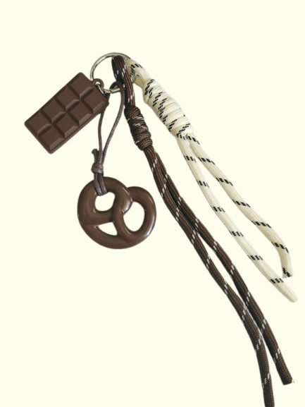 Modern Key Charm with Rope Accent