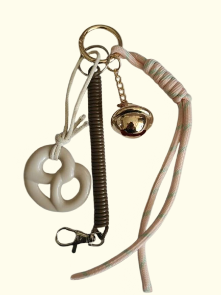 Modern Key Charm with Rope Accent